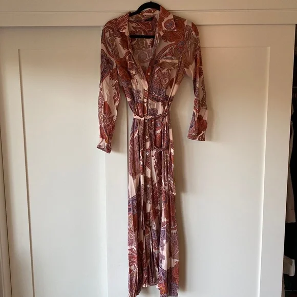 Zara paisley maxi sales dress